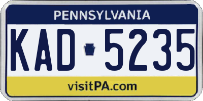 PA license plate KAD5235