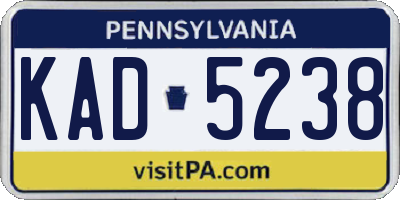 PA license plate KAD5238