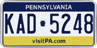 PA license plate KAD5248
