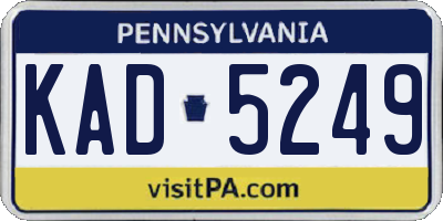 PA license plate KAD5249