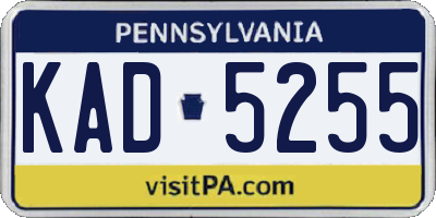PA license plate KAD5255