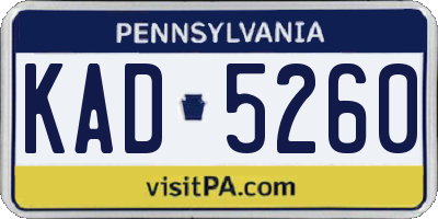 PA license plate KAD5260