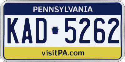PA license plate KAD5262