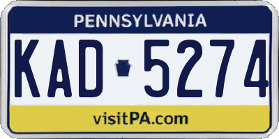 PA license plate KAD5274