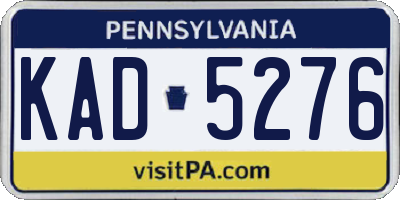 PA license plate KAD5276
