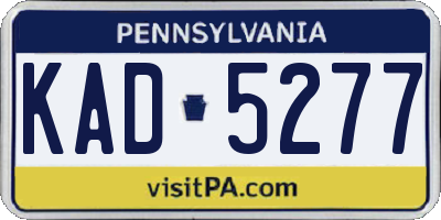 PA license plate KAD5277