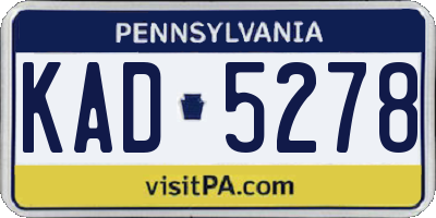 PA license plate KAD5278