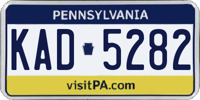 PA license plate KAD5282