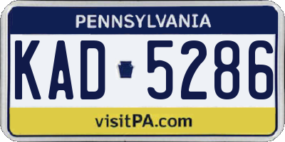 PA license plate KAD5286