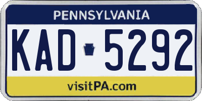 PA license plate KAD5292