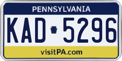 PA license plate KAD5296