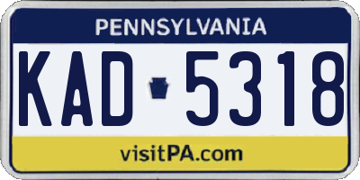 PA license plate KAD5318