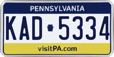 PA license plate KAD5334