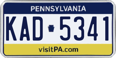 PA license plate KAD5341