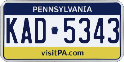 PA license plate KAD5343