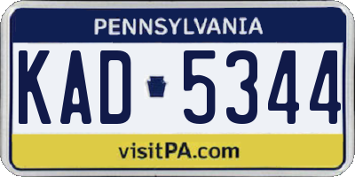 PA license plate KAD5344