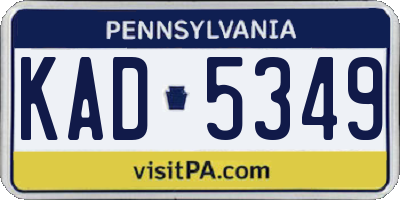 PA license plate KAD5349