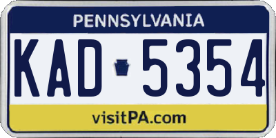 PA license plate KAD5354