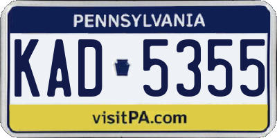 PA license plate KAD5355