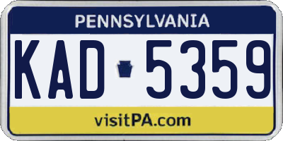 PA license plate KAD5359