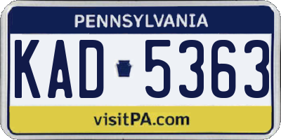 PA license plate KAD5363