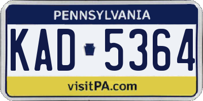PA license plate KAD5364
