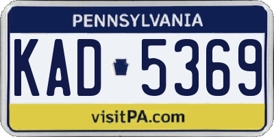 PA license plate KAD5369