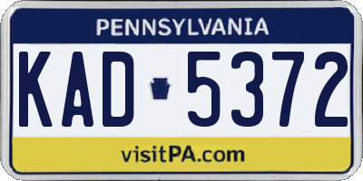 PA license plate KAD5372