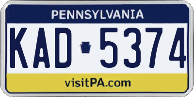 PA license plate KAD5374