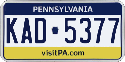 PA license plate KAD5377