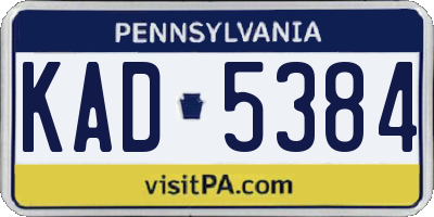 PA license plate KAD5384