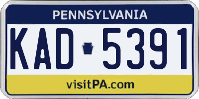 PA license plate KAD5391