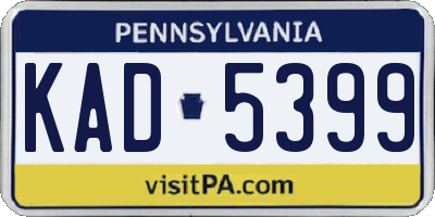 PA license plate KAD5399