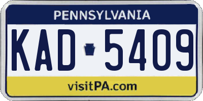 PA license plate KAD5409