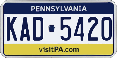 PA license plate KAD5420
