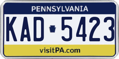 PA license plate KAD5423