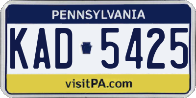 PA license plate KAD5425
