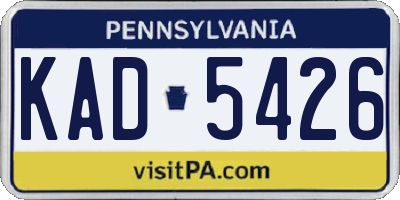 PA license plate KAD5426