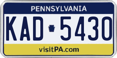 PA license plate KAD5430