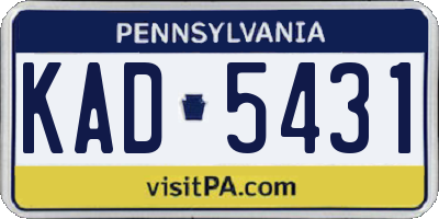 PA license plate KAD5431