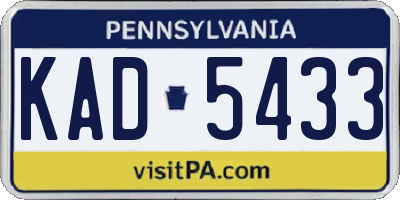 PA license plate KAD5433