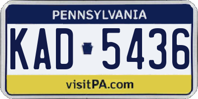 PA license plate KAD5436