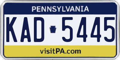 PA license plate KAD5445