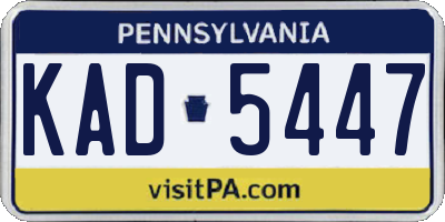 PA license plate KAD5447