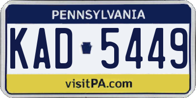 PA license plate KAD5449