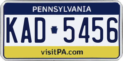 PA license plate KAD5456