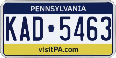 PA license plate KAD5463