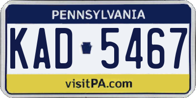PA license plate KAD5467