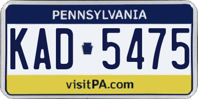 PA license plate KAD5475