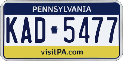 PA license plate KAD5477